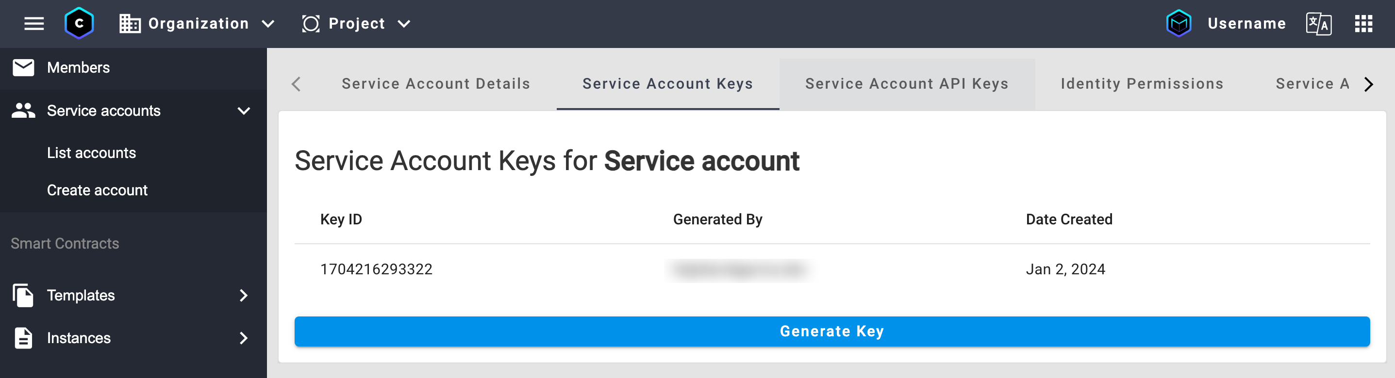 Service account key